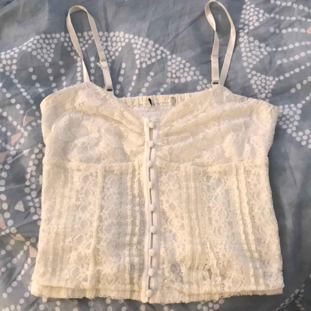 Ivory corset crop top